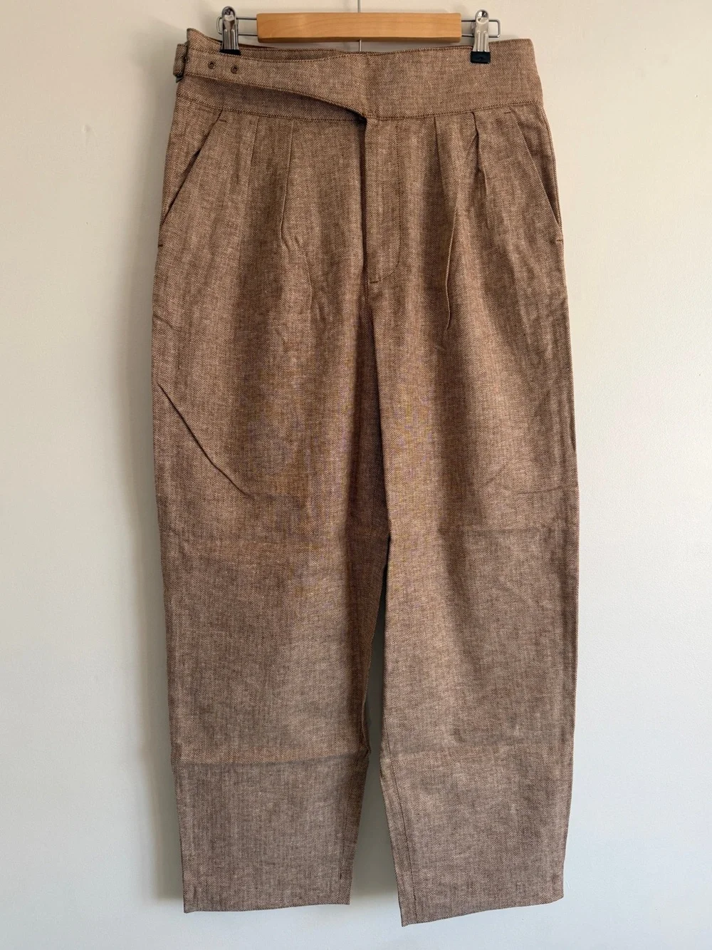Banana Republic Linen Cotton Safari Pleated Trousers
